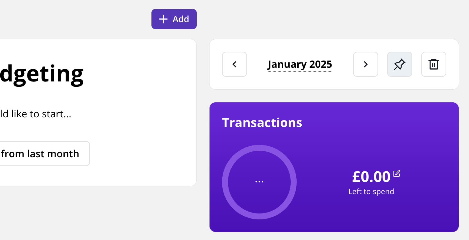 Screenshot showing the month switcher