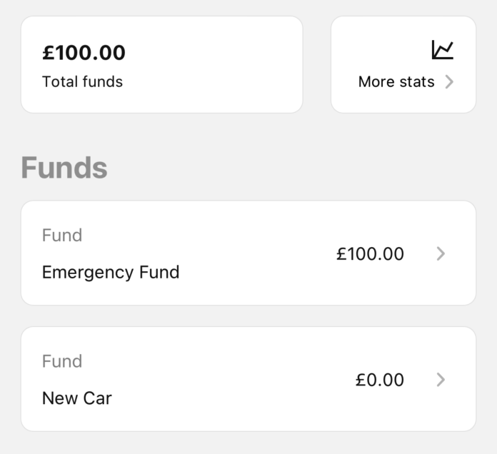 Screenshot showing fund progress
