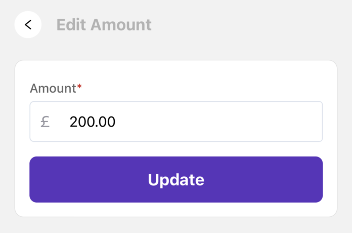 Screenshot showing editing a transaction