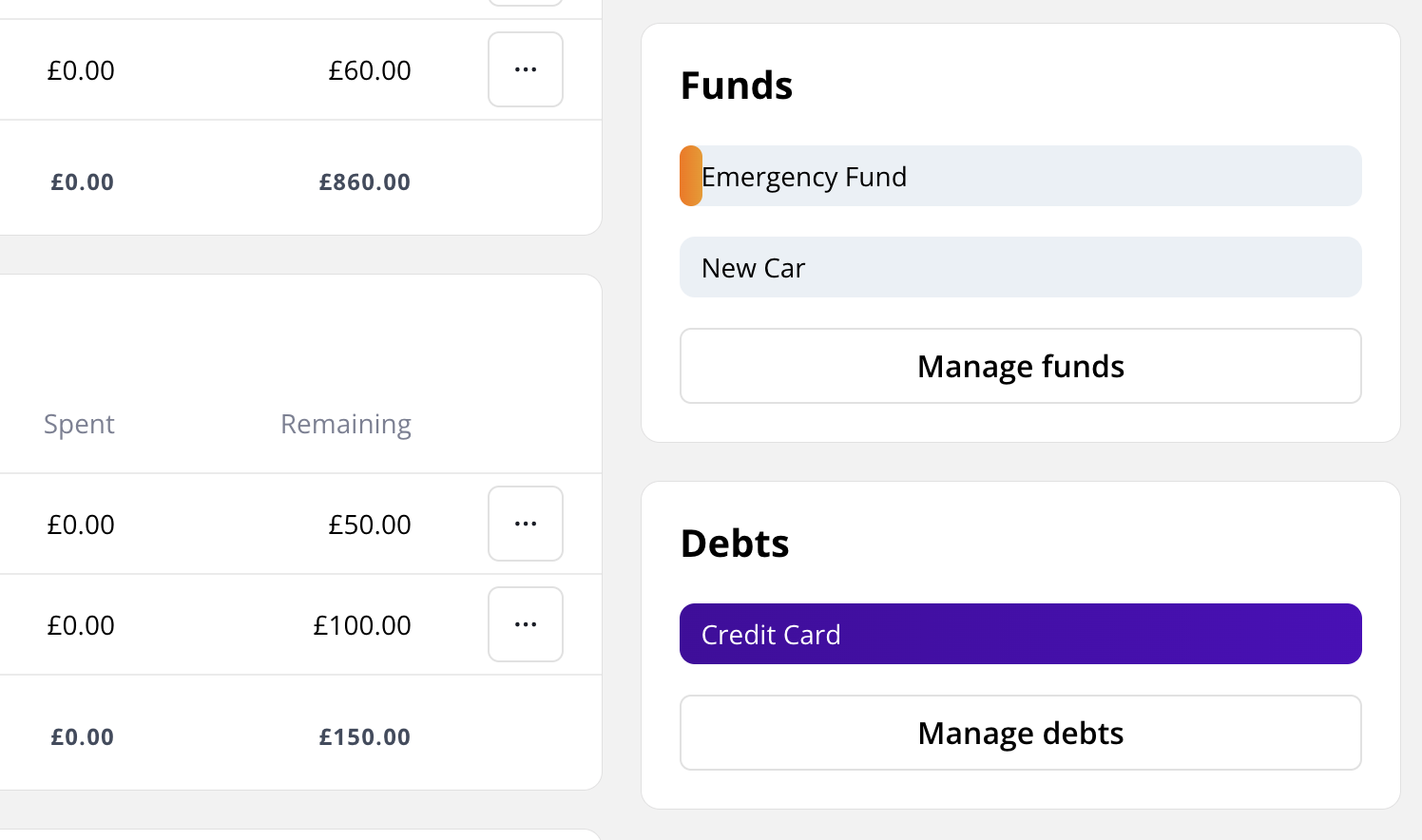 Screenshot showing fund progress