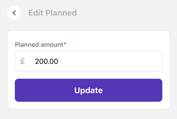 Screenshot showing inline editing an item amount
